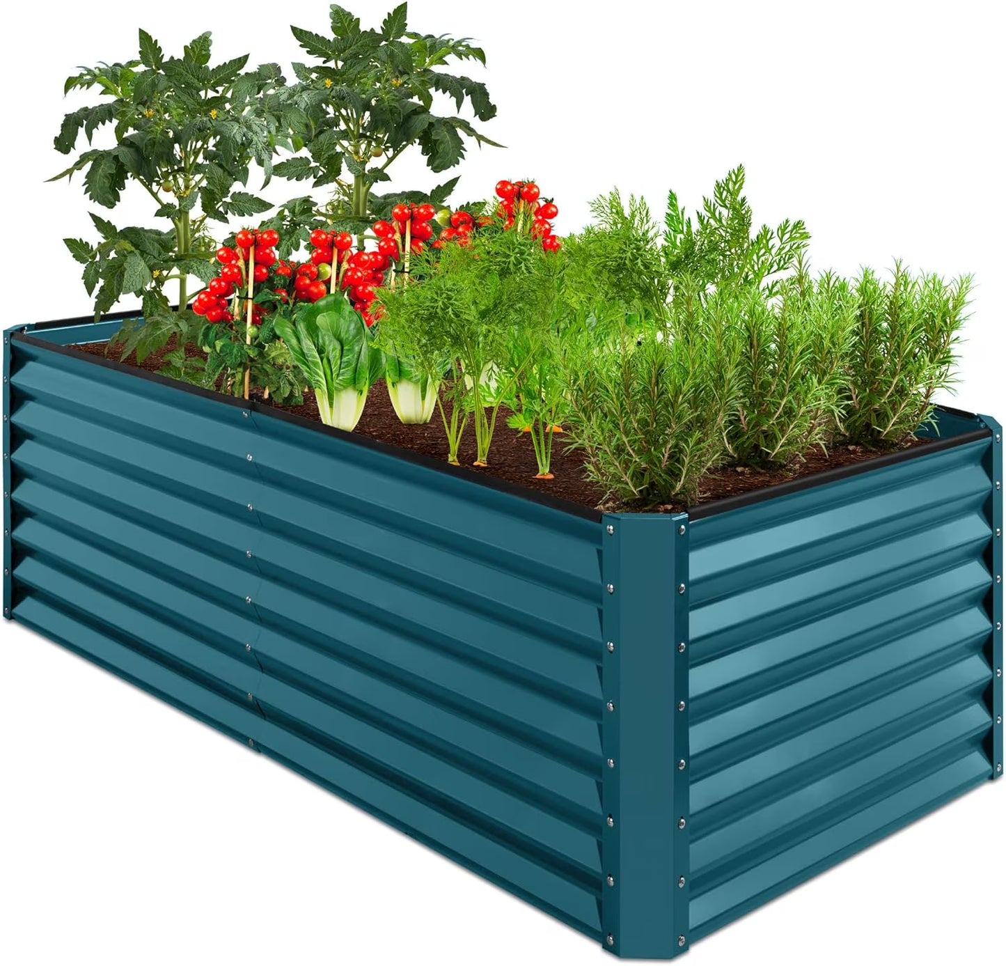 Gloaa 6x3x2ft Outdoor Metal Raised Garden Bed, Deep Root Box Planter for Vegetables, Flowers, Herbs, and Succulents w/269 Gallon CapacitySage Green