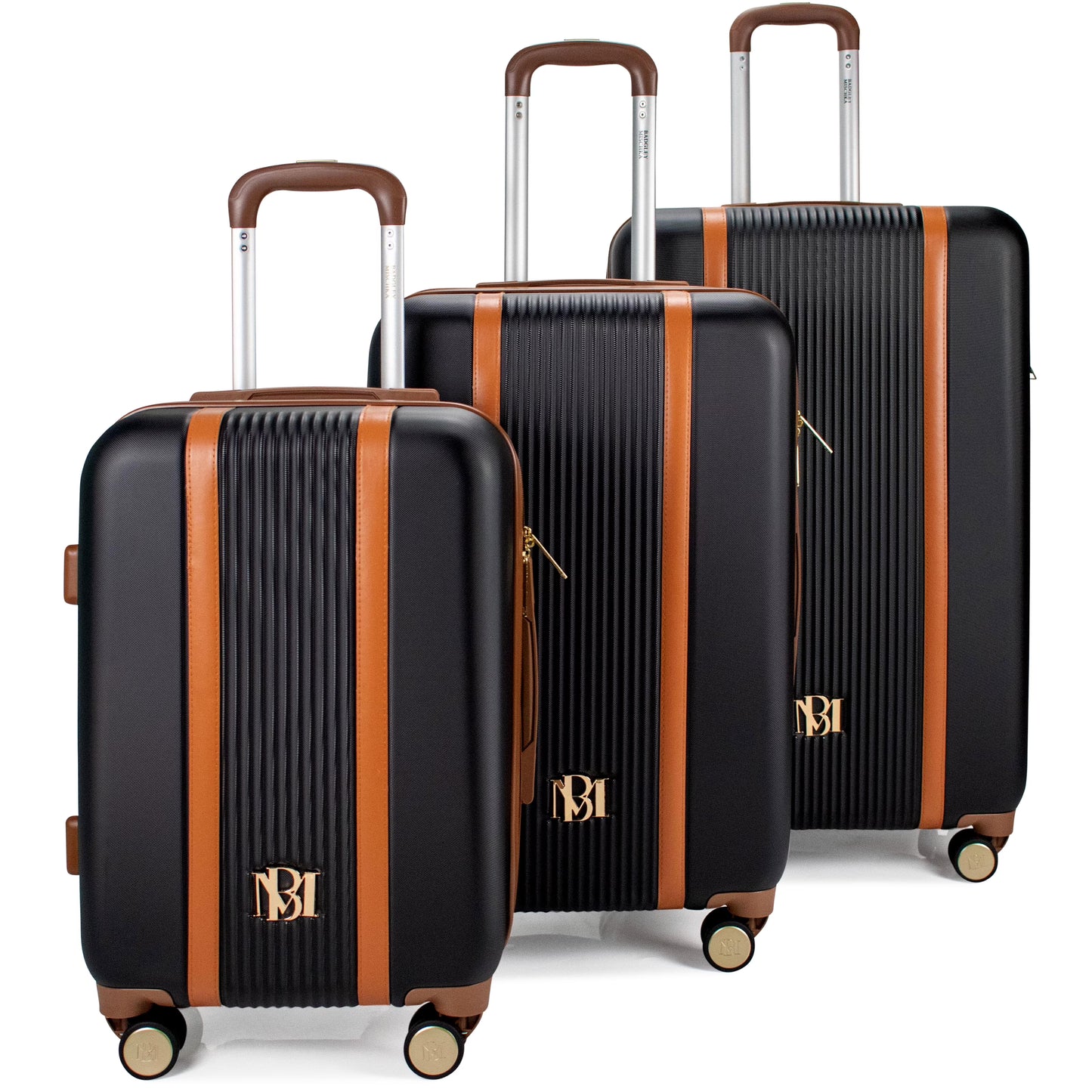 BADGLEY MISCHKA Mia 3 Piece Expandable Retro Luggage Set (Champagne)