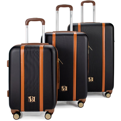 BADGLEY MISCHKA Mia 3 Piece Expandable Retro Luggage Set (Champagne)