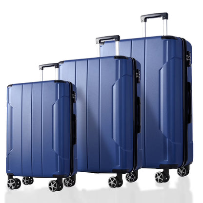EUROCO 3 Piece Luggage Set, Expandable Hardshell Suitcase with TSA Lock and Double Spinner Wheels,ABS Lightweight Durable Travel luggage Set(20"/24"/28"),Blue