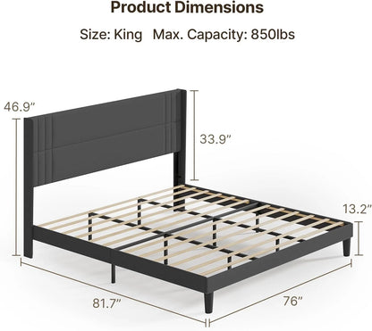 Lofka King Bedroom Furniture Set - Includes One King Bed Frame, Two Nightstands and 2 Dressers for Modern Home Decor