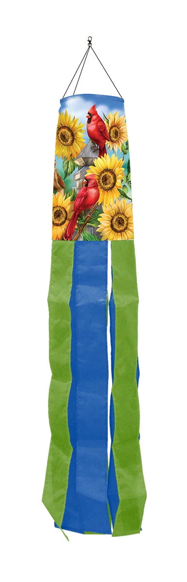 Cardinals and Sunflowers Summer Windsock Floral Birds 40"L Briarwood Lane