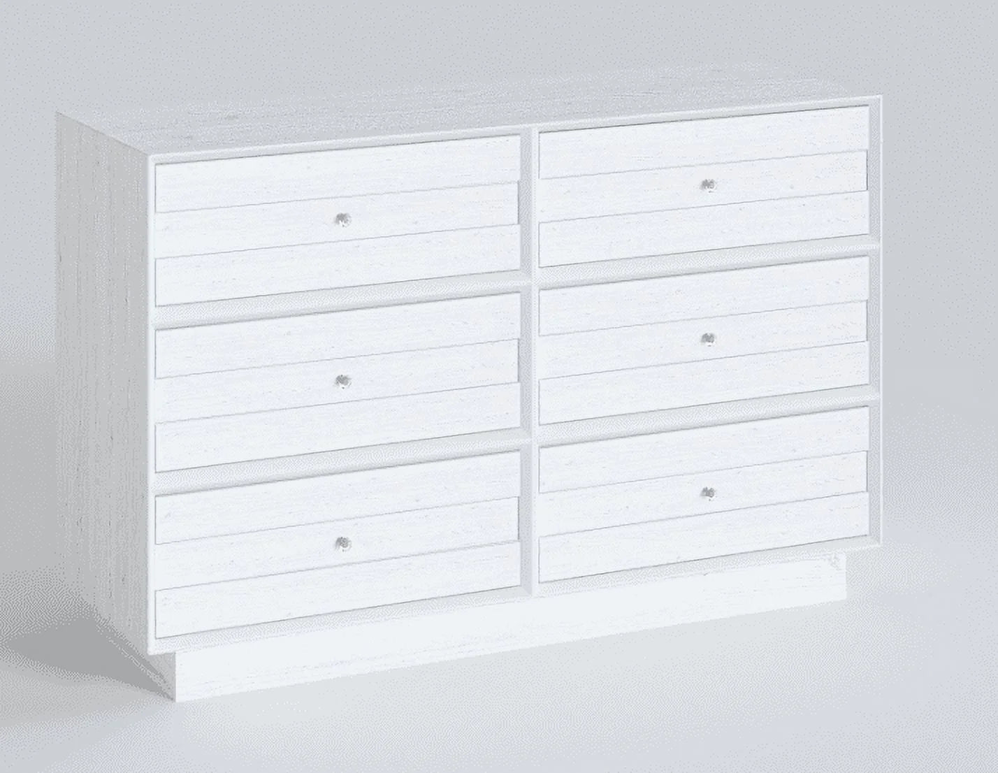 CozyHom 6 Drawers Dresser For Bedroom, Dressers Chest for Home Office, Wood Storage Cabinet for Living Room Hallway Closet, White