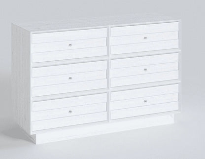 CozyHom 6 Drawers Dresser For Bedroom, Dressers Chest for Home Office, Wood Storage Cabinet for Living Room Hallway Closet, White