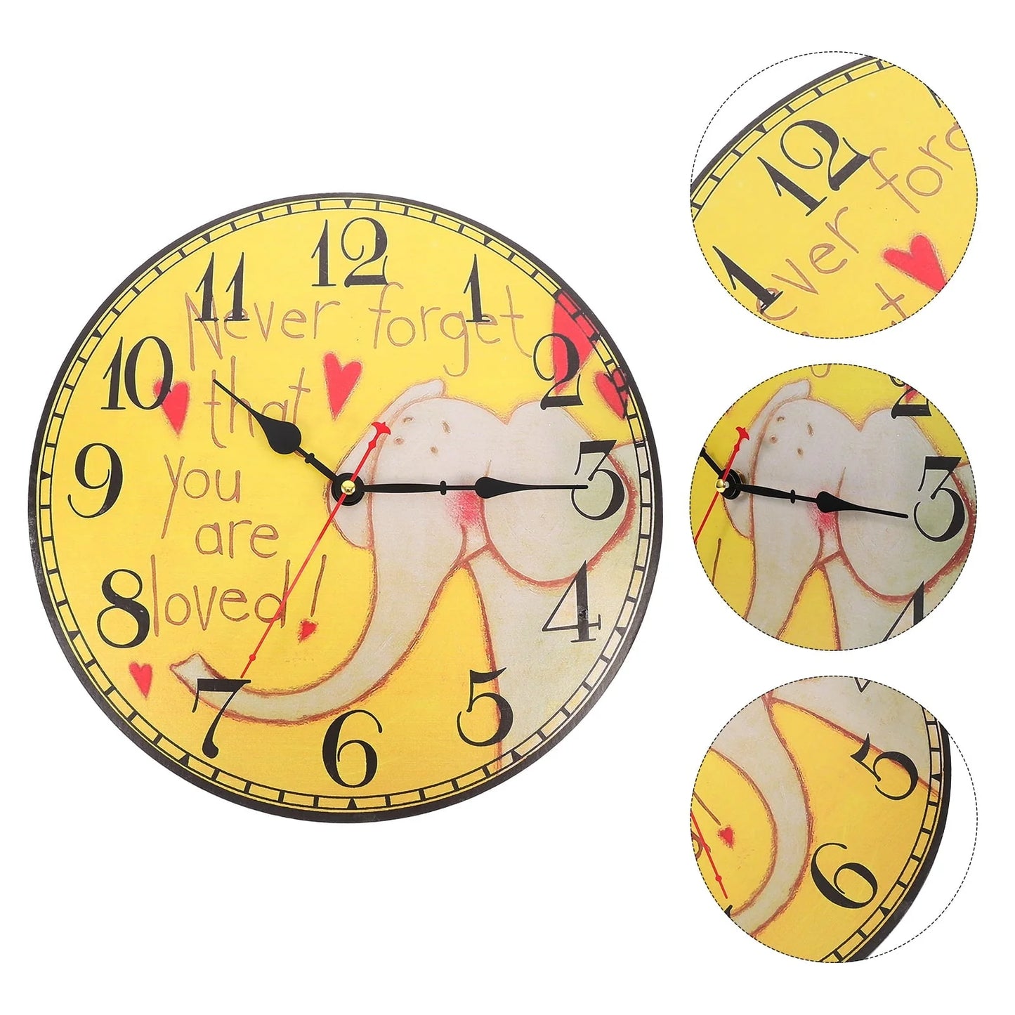 Homemaxs 1PC Retro Wooden Hanging Clock Decor Living Room Wall Clock Decoration
