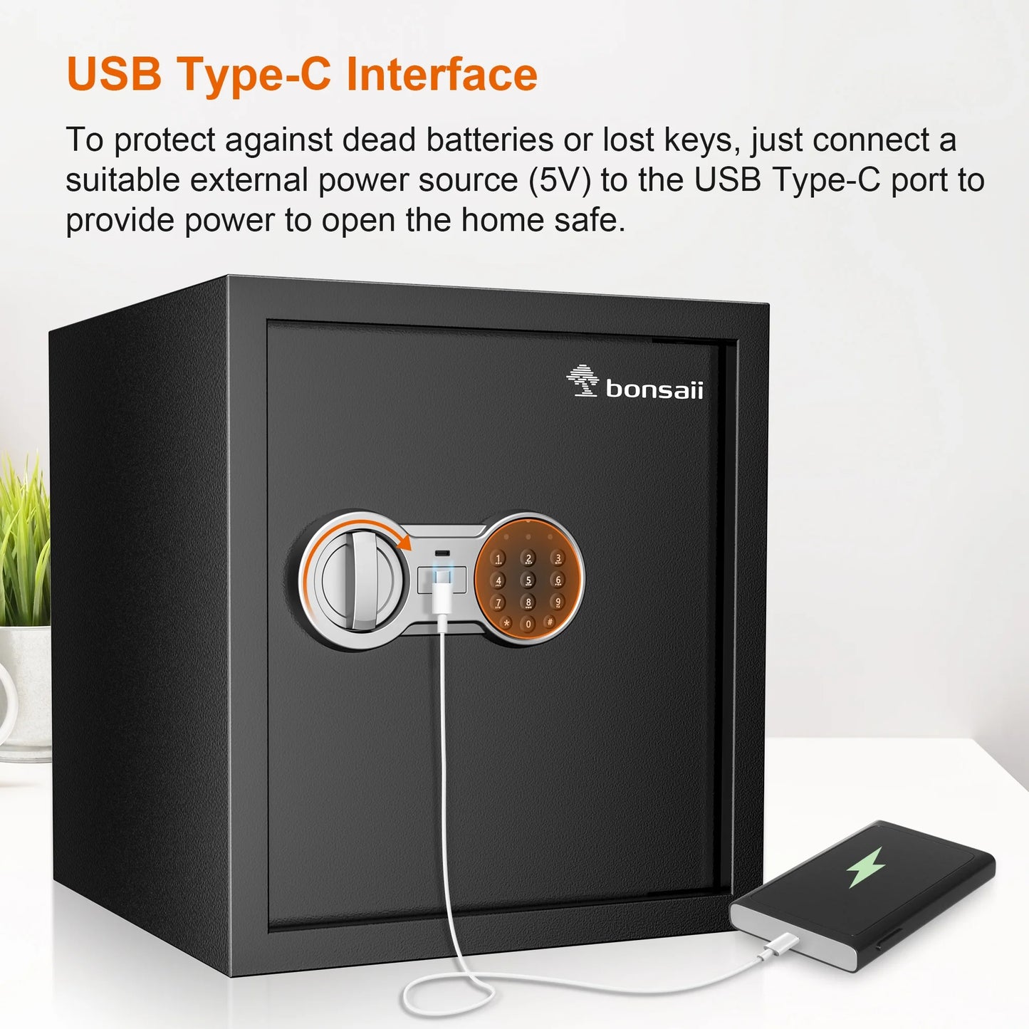 Bonsaii 1.2 Cubic Feet Safe Box Electronic Security Document Safe with Digital Keypad Lock for Home Office Hotel