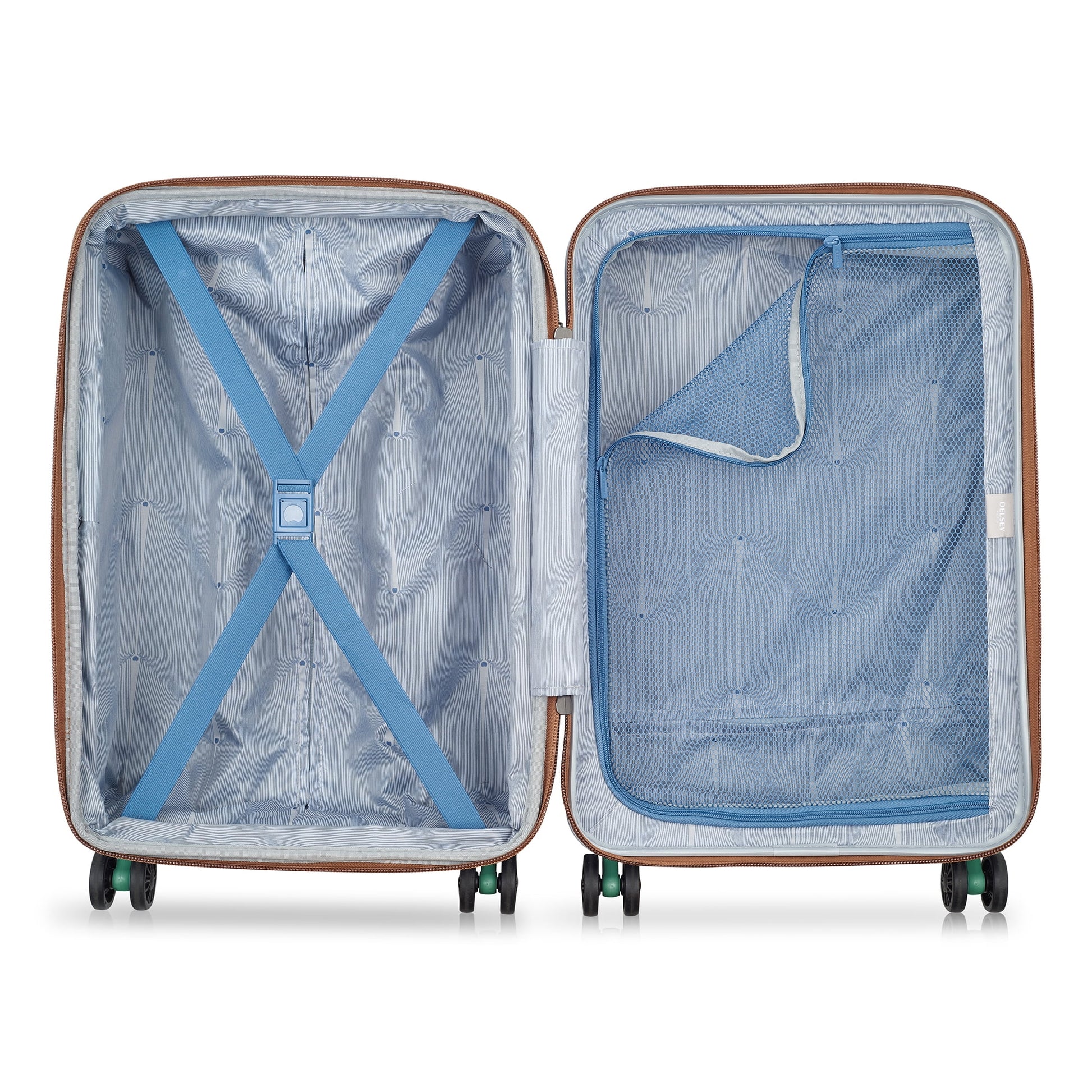 DELSEY PARIS Freestyle 24" Medium Checked Expandable Spinner Luggage, Platinum