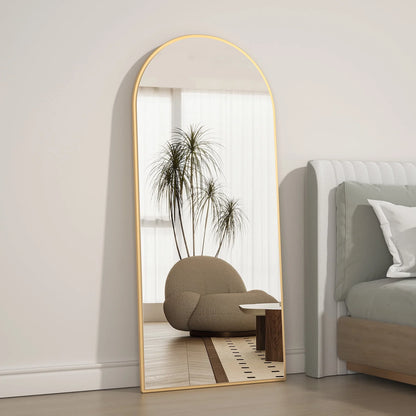 RACHMADES 65"x24" Arch Mirror Full Length Full Body Mirror Arched Floor Mirror with Stand Tall Mirror Long Gold Mirror FULL Length