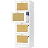 DEXTRUS 4-Drawer Wood File Cabinet with Lock, 15.86" Deep Vertical Filing Cabinet for Home Office, White