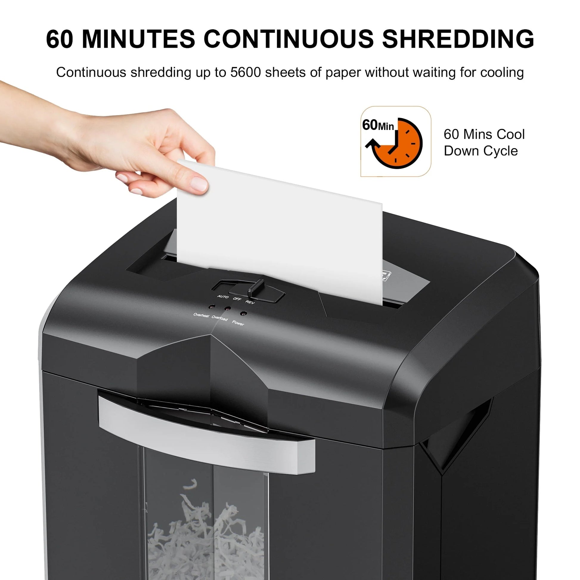 Bonsaii Paper Shredder 18-Sheet Cross-Cut Shredder for Home Office with Wastebasket