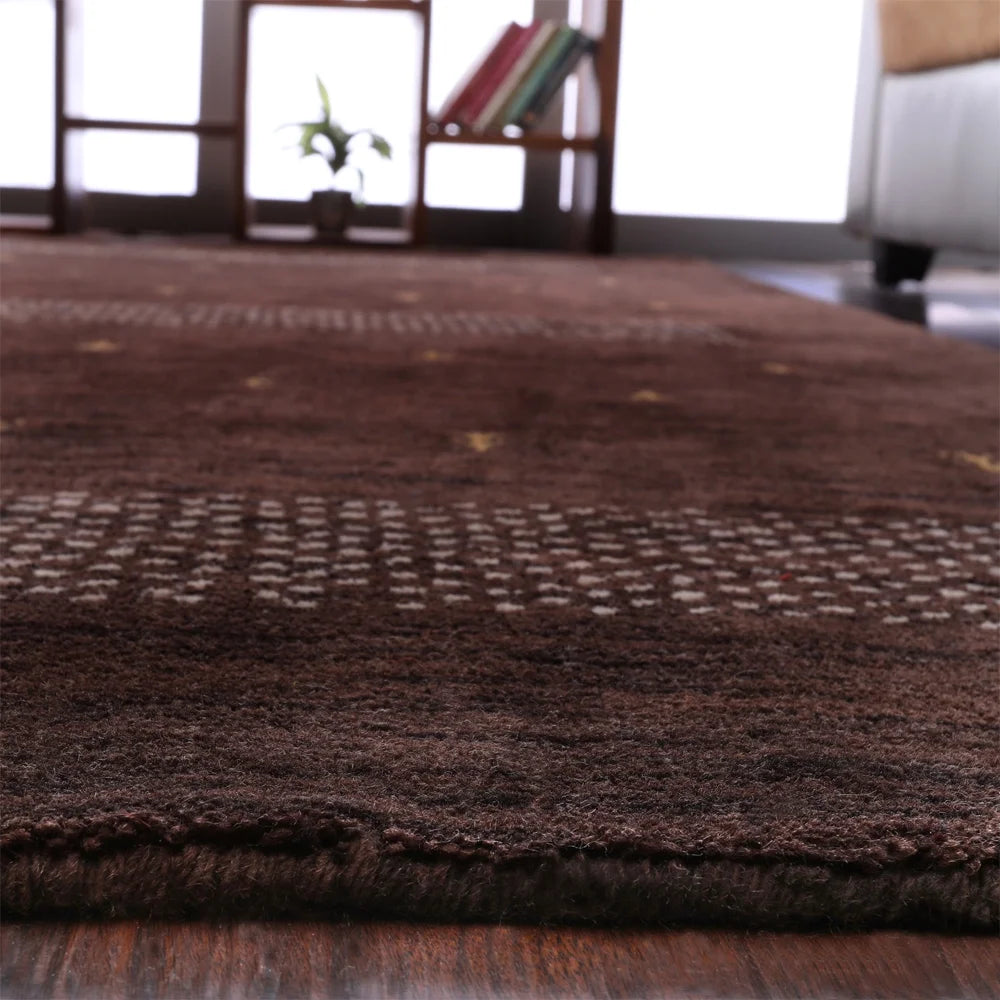 Rugsotic Carpets Handmade Rugs Hand Knotted Loom Rectangle 3'x5' Orange Wool for Indoor Use