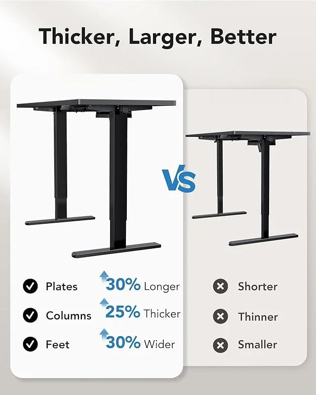 UANUO 48 x 24 inch Electric Standing Desk, Height Adjustable Table with Headphone Hooks & Cable Manager, Sit to Stand up Desk for Home Office, Vintage Brown
