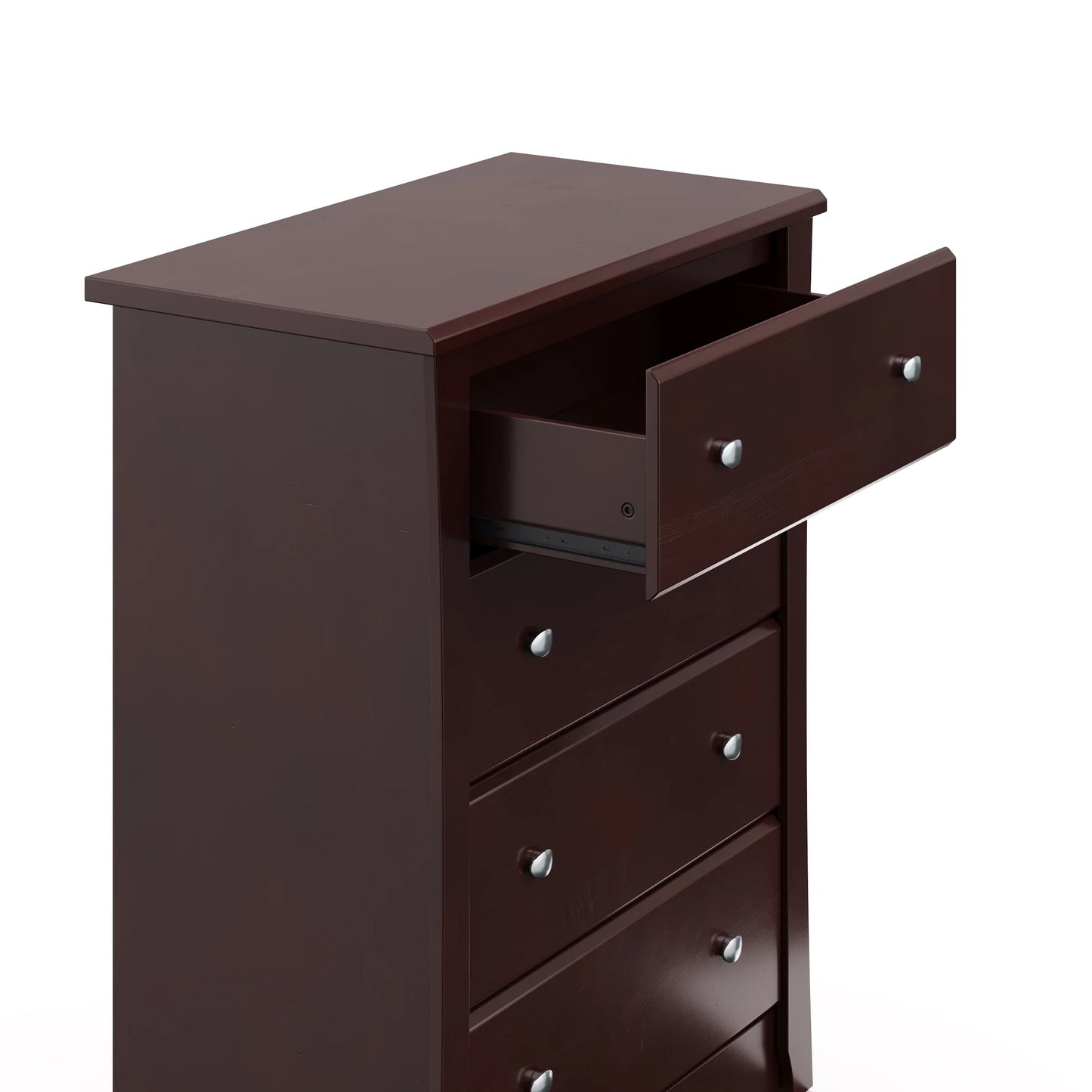 Storkcraft Crescent 4 Drawer Childrens Nursery Dresser, Espresso