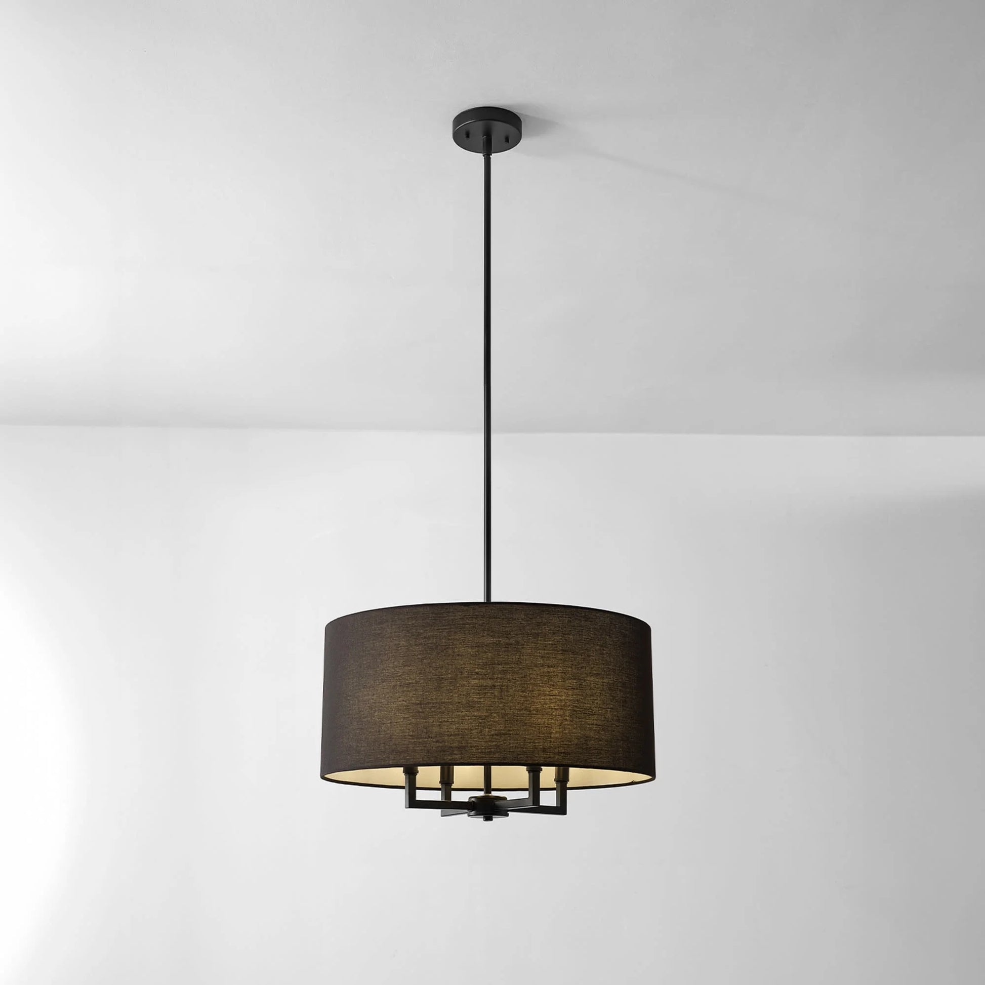 Globe Electric 60340 Emery 4 Light 20" Wide Drum Pendant - Black