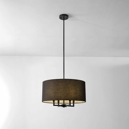 Globe Electric 60340 Emery 4 Light 20" Wide Drum Pendant - Black