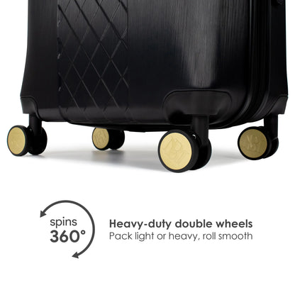 BADGLEY MISCHKA Diamond 3 Piece Expandable Luggage Set (Black)