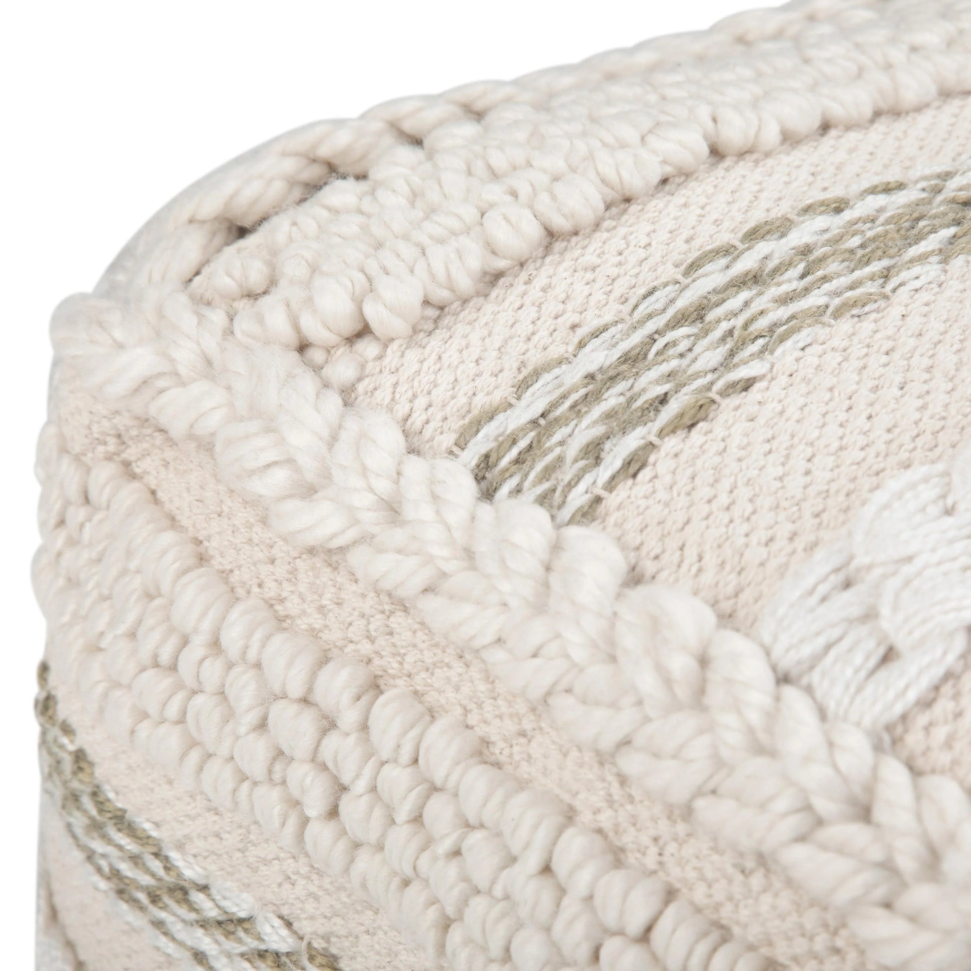 Sommer Boho Square Pouf in Natural Handloom Woven Pattern