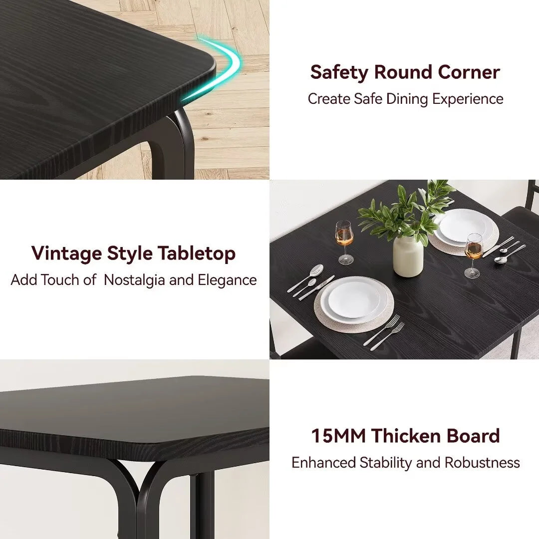 Dining Table for 2, Small Square kitchen Dining Tables Set,Space Saving Wood Accent Furniture for Apartment,Home Office, Gray