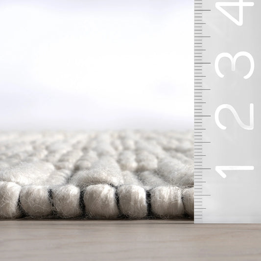 Rugs USA Devon Wool Blend Area Rug, 5' x 8', Devon Ivory