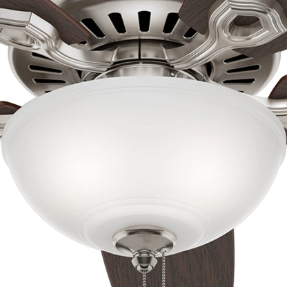 Hunter - Builder Indoor Ceiling Fan With Light, 52-inch, Brushed Nickel, Traditional-style, 3-speed WhisperWind Motor, 53090, for living rooms, bedrooms, home offices, kitchens
