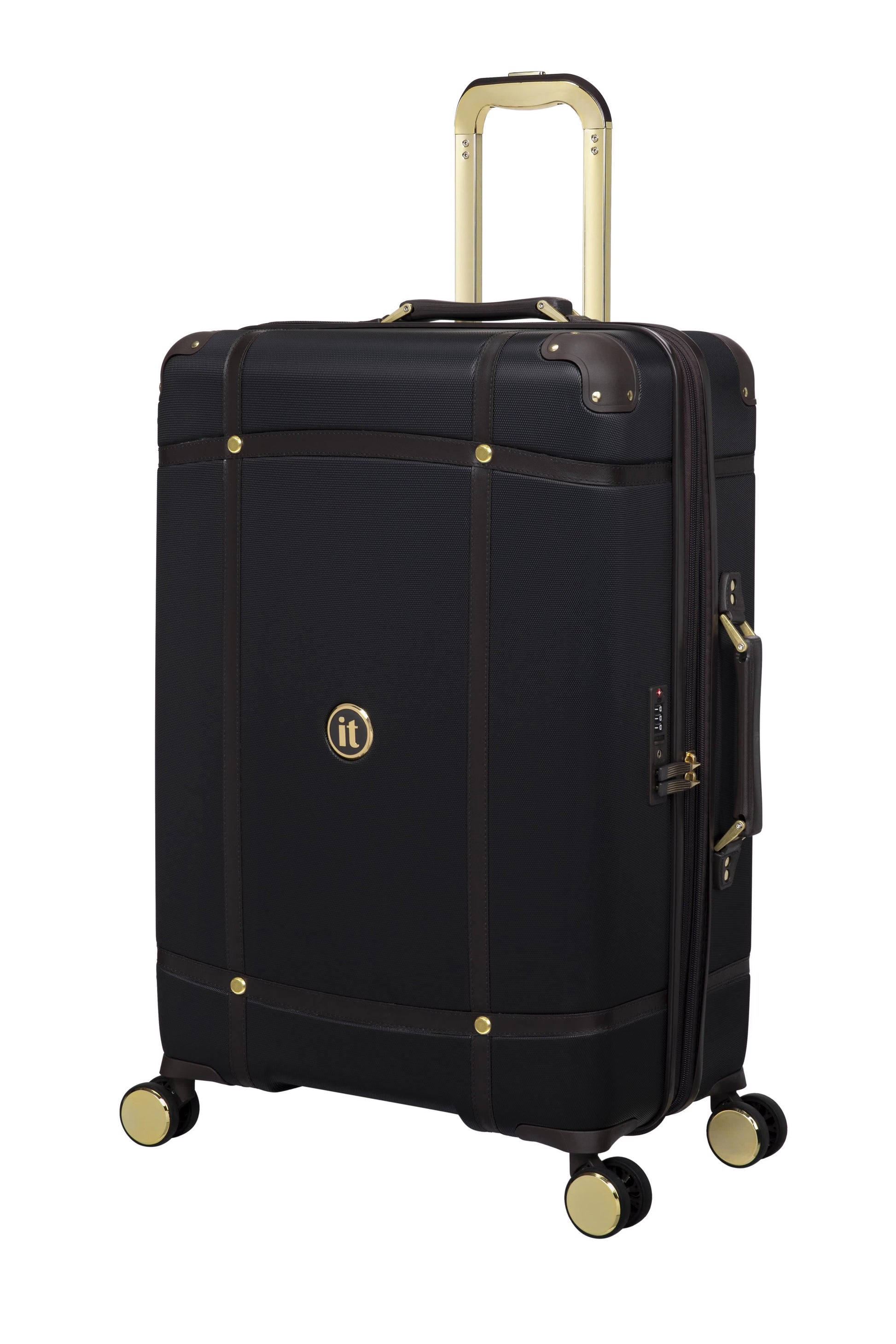it luggage Superiority 28" Hardside Checked 8 Wheel Expandable Spinner, Black