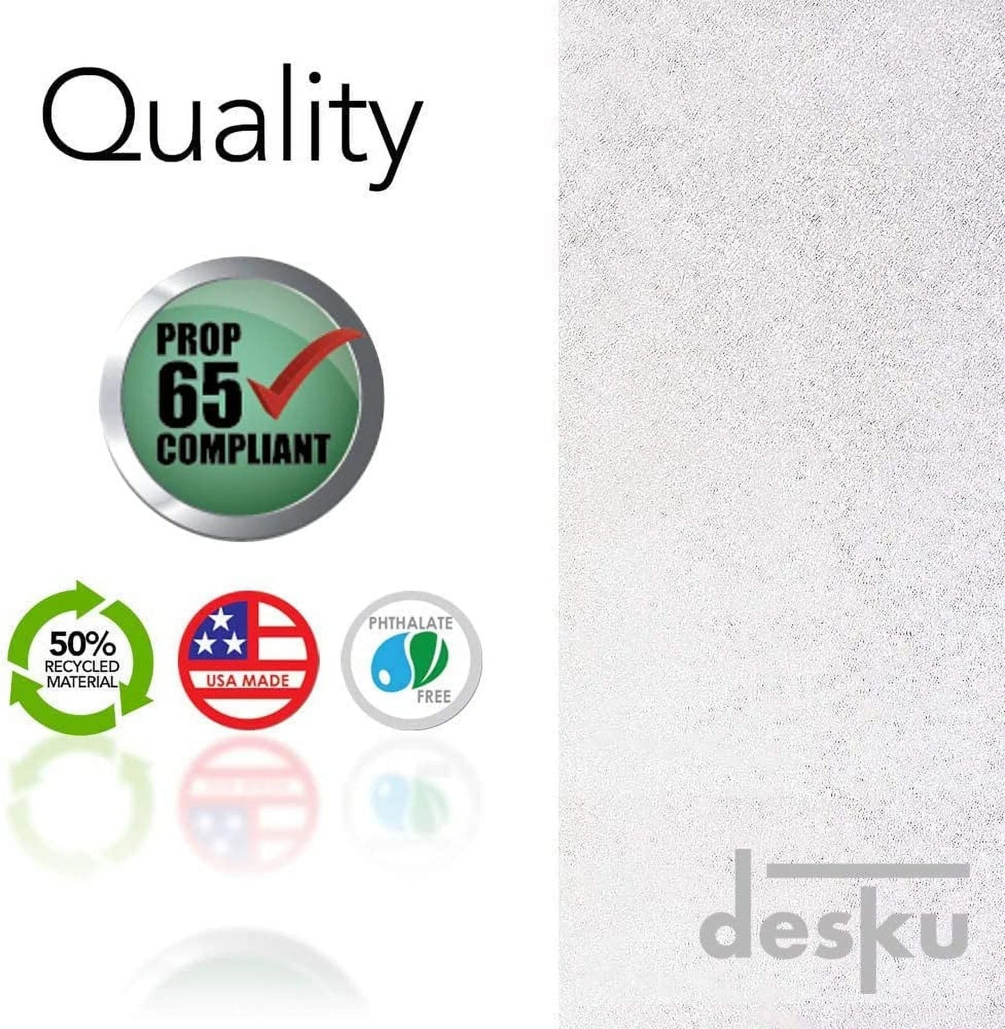 DESKU Office Desk Chair Mat – PVC Mat for Hard Floor Protection, Clear, 30 Inches x 48 Inches, Made in The USA, Home Office Supplies