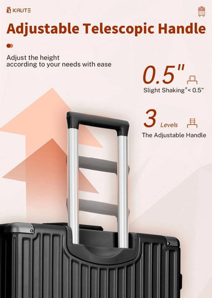 Luggage Sets Aluminum Frame PC ABS Hardshell with TSA Lock Spinner Wheels Zipperless 2 Piece 20 28 Inch Black