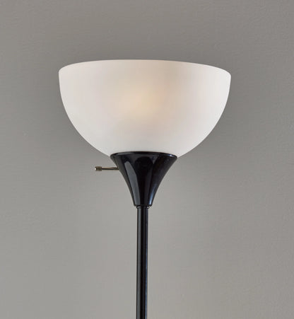 Mainstays 71" Floor Lamp, Black Plastic , Modern Styling for Young Adult Dorm or Adult Home Office.
