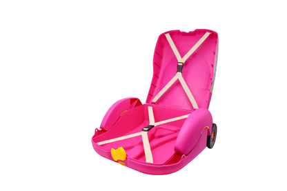 BABY VOYAGE Pull Along Luggage Case and Convertible Seat in One for Kids Going Places ( Pink )