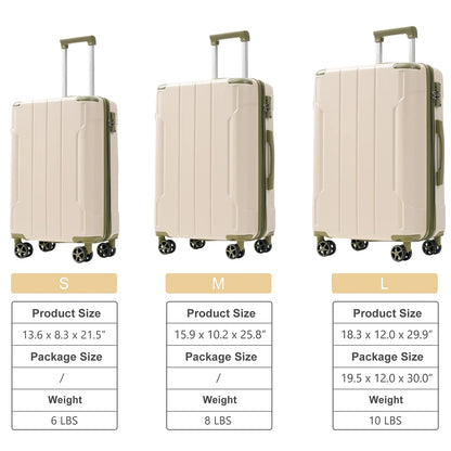 Luggage Sets 3 Piece, Expandable Hard shell ABS Suitcases with Double Spinner, Travel luggage Set