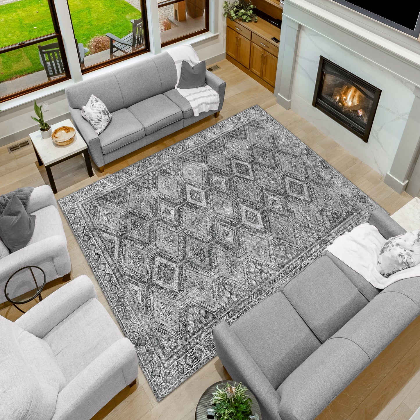 Apache Chenille Area Rug, Theodora Gray, 8' x 10'
