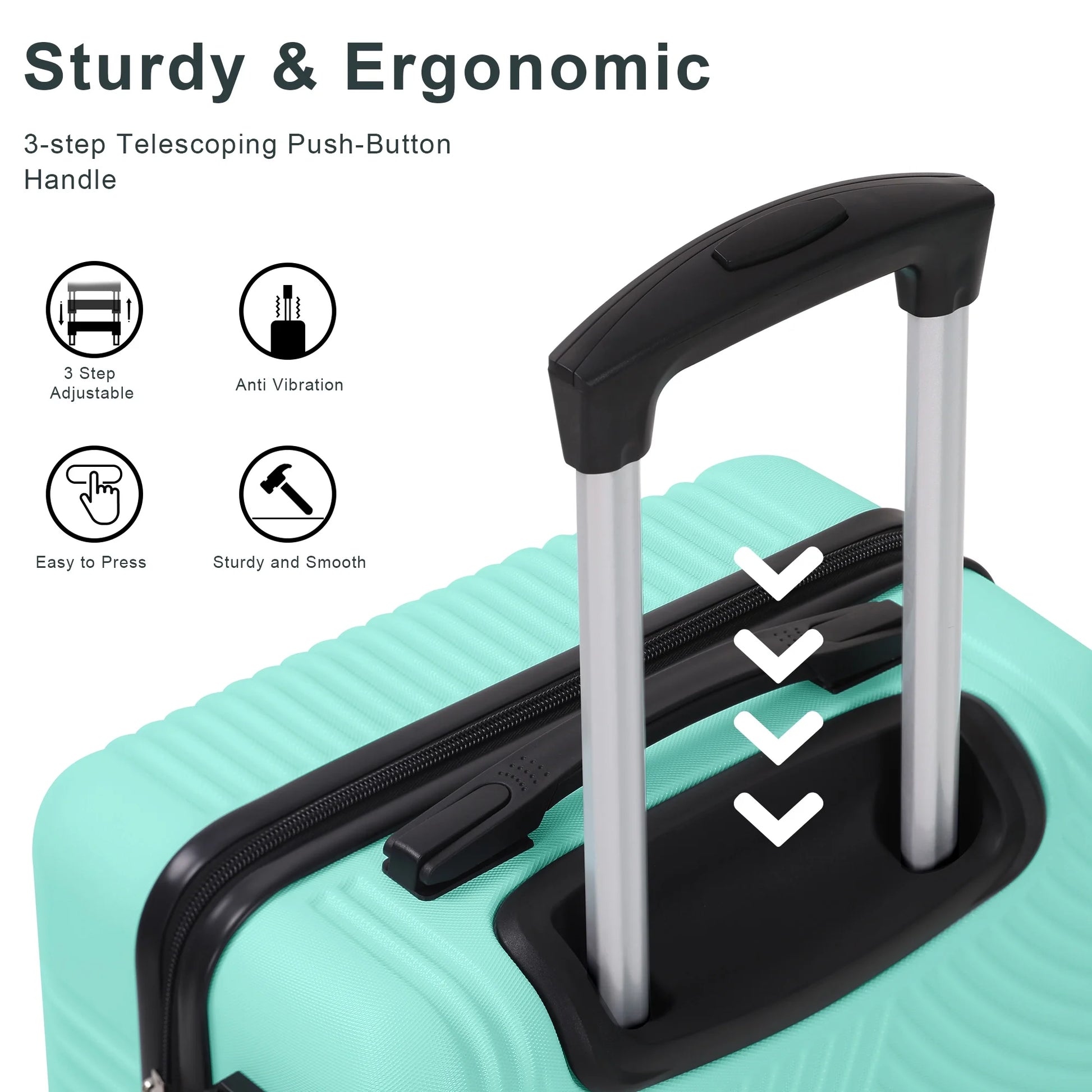 Sunbee Luggage Sets 3 Piece Hardshell Luggage Hardside Luggage Set Lightweight Suitcases with Spinner Wheels, TSA Lock