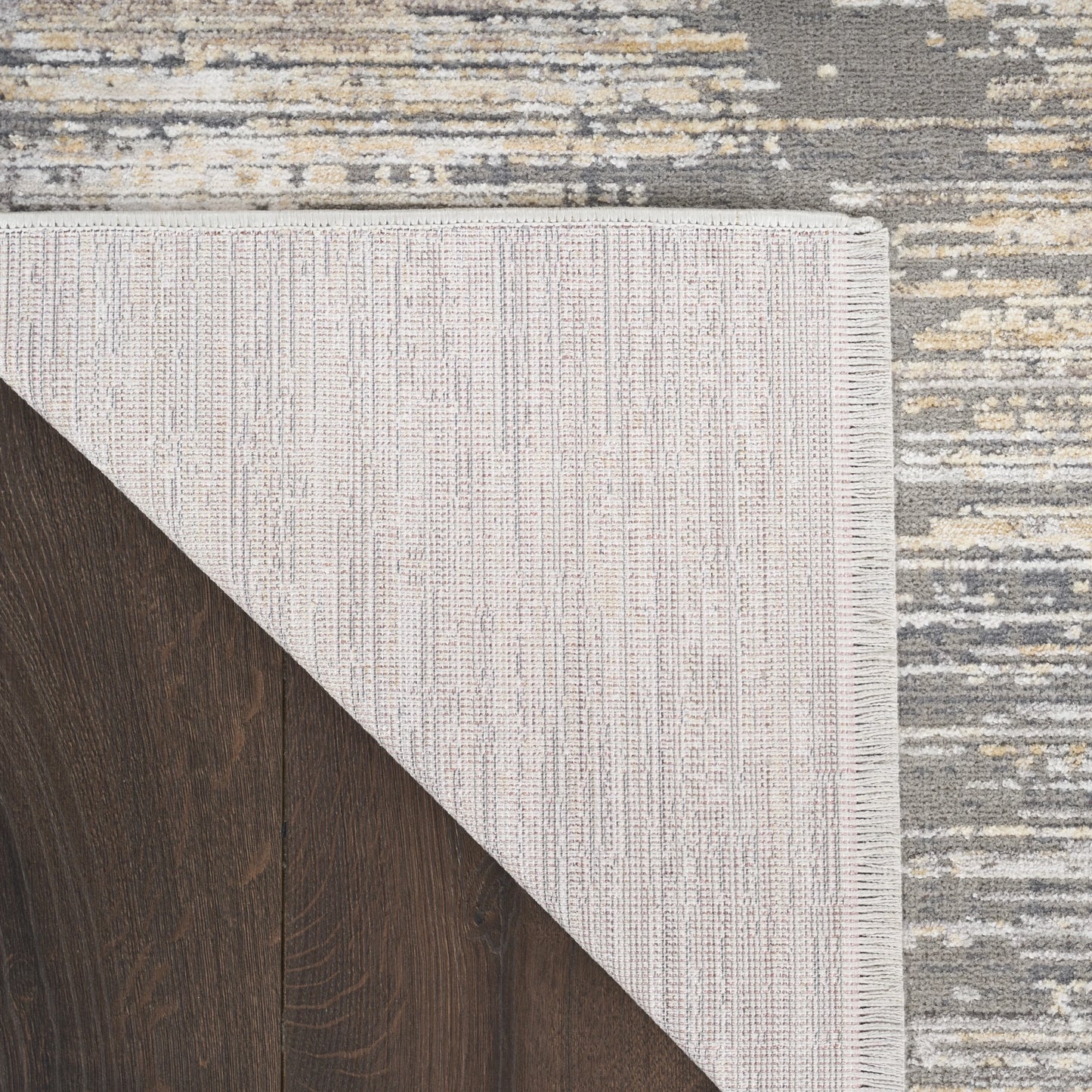 Nourison Modern Abstract Abstract Grey Gold 5'3" x 7'6" Area Rug (5x8)