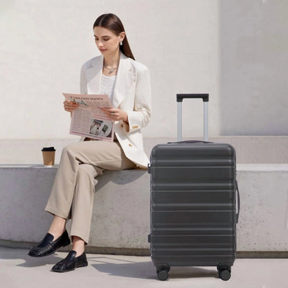 HIFINE TOURIST 20"/24"/28" 3 pcs/set in ABS Spinner Wheel Luggage, Carry on Suitcase, Matching Color, TSA Combination Lock (Blue+Purple)