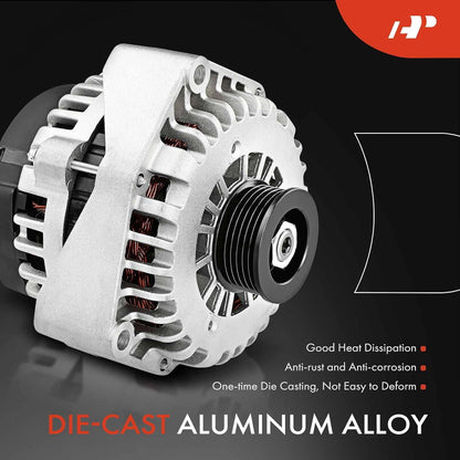 A-Premium Alternator Compatible with Acura RDX 2016-2018, TLX 2016-2020 & Honda Accord 2013-2017, Crosstour 2013-2015, V6 3.5L, 12V 135A 6-Groove Pulley Clockwise