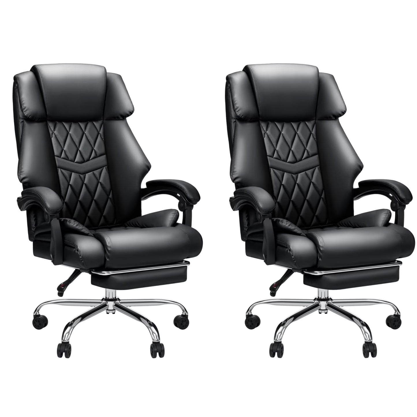 Hoffree Executive Office Chair Big and Tall Office Chair 550lb Wide Seat Ergonomic Computer Desk Chair High Back Leather Chair with Lumbar Back Support for Home Office Black