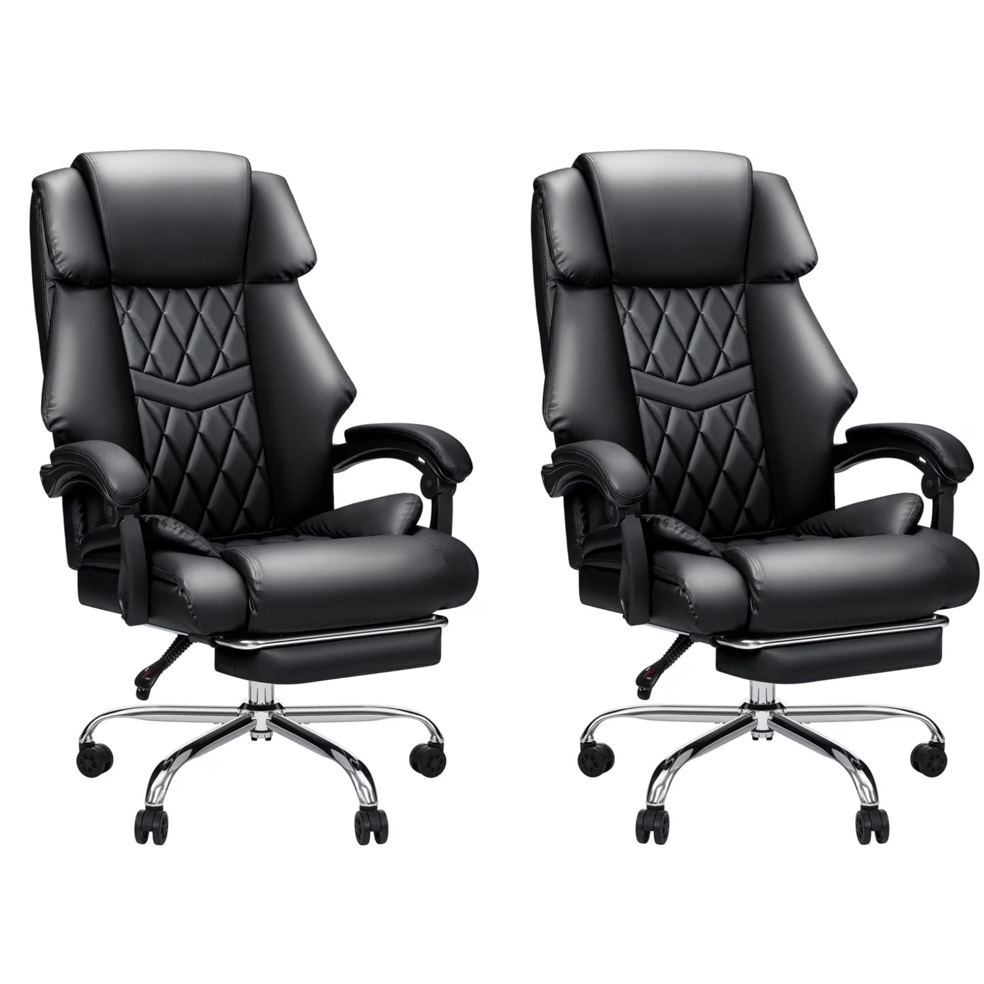 Hoffree Executive Office Chair Big and Tall Office Chair 550lb Wide Seat Ergonomic Computer Desk Chair High Back Leather Chair with Lumbar Back Support for Home Office Black