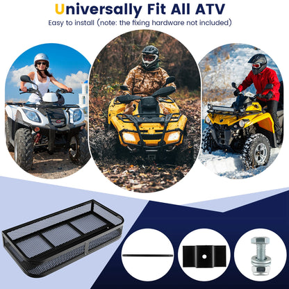Costway Universal Front Atv Hd Steel Cargo Basket Rack Luggage Carrier