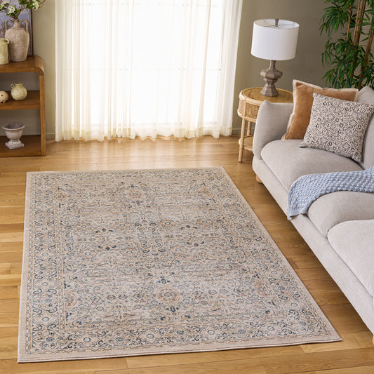 Safavieh Sutton Area Rug, Beige Navy, 5’ x 8’