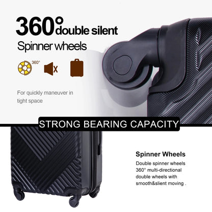 10 Piece Luggage Set Lightweight Suitcase Set with 7PCS Organizer Bags Suitcase with TSA Lock Spinner Wheels(Black)