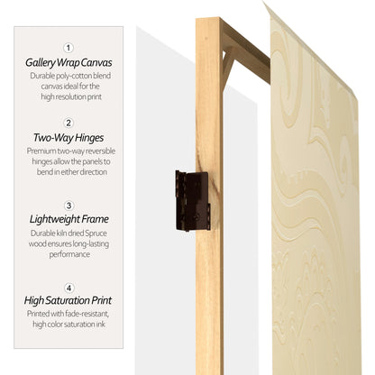 Oriental Furniture 6 ft. Tall Ivory Pattern Canvas Room Divider - 3 Panel