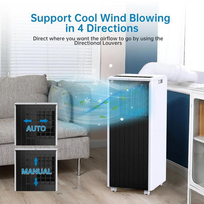 LingStar Portable Air Conditioner 8000 BTU, Air Conditioners for Room up to 350 Sq.ft.(15x20 ft2), Compact Indoor AC Unit, Window Installation Kit & Remote Control for Home Office Dorm Black