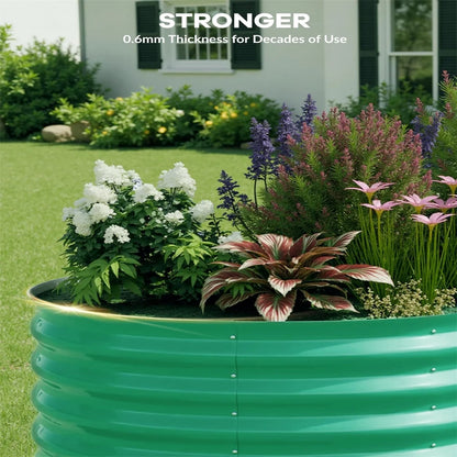 2-Pack Galvanized Steel Raised Garden Beds Kit -Outdoor Metal Planter Boxes for Vegetables, Flowers & Herbs.Tool-Free Assembly, Rust-Resistant Green Coated Design