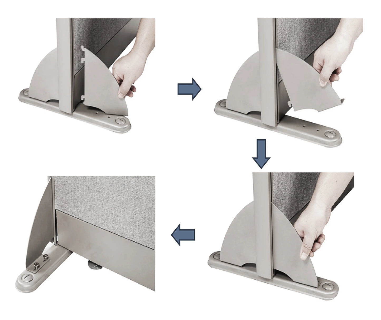 GOF Wall Mounted Office Partition (24”W x 72”H) Privacy Screen, Room Divider, Commercial-Grade Fabric Panels