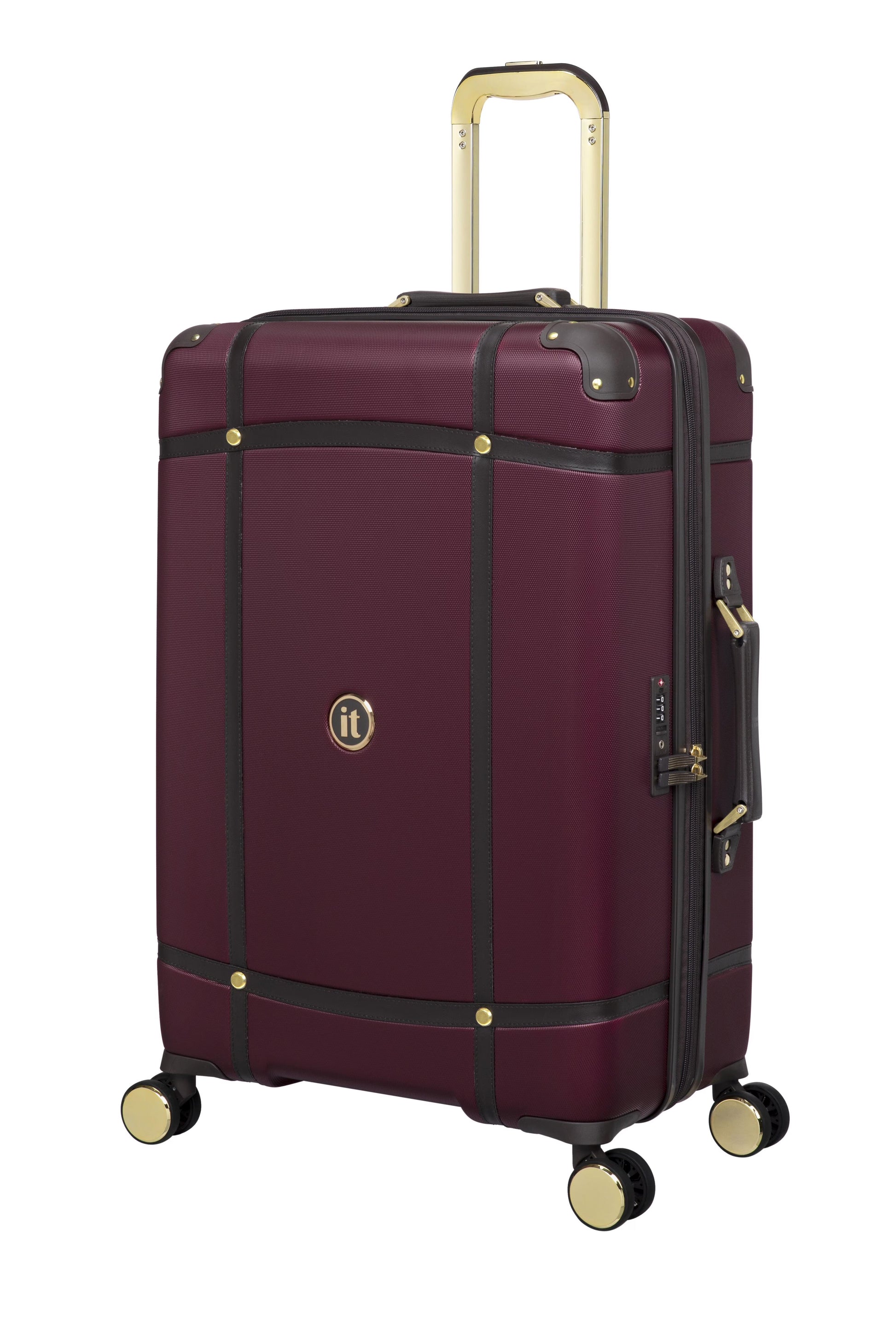 it luggage Superiority 28" Hardside Checked 8 Wheel Expandable Spinner, Black