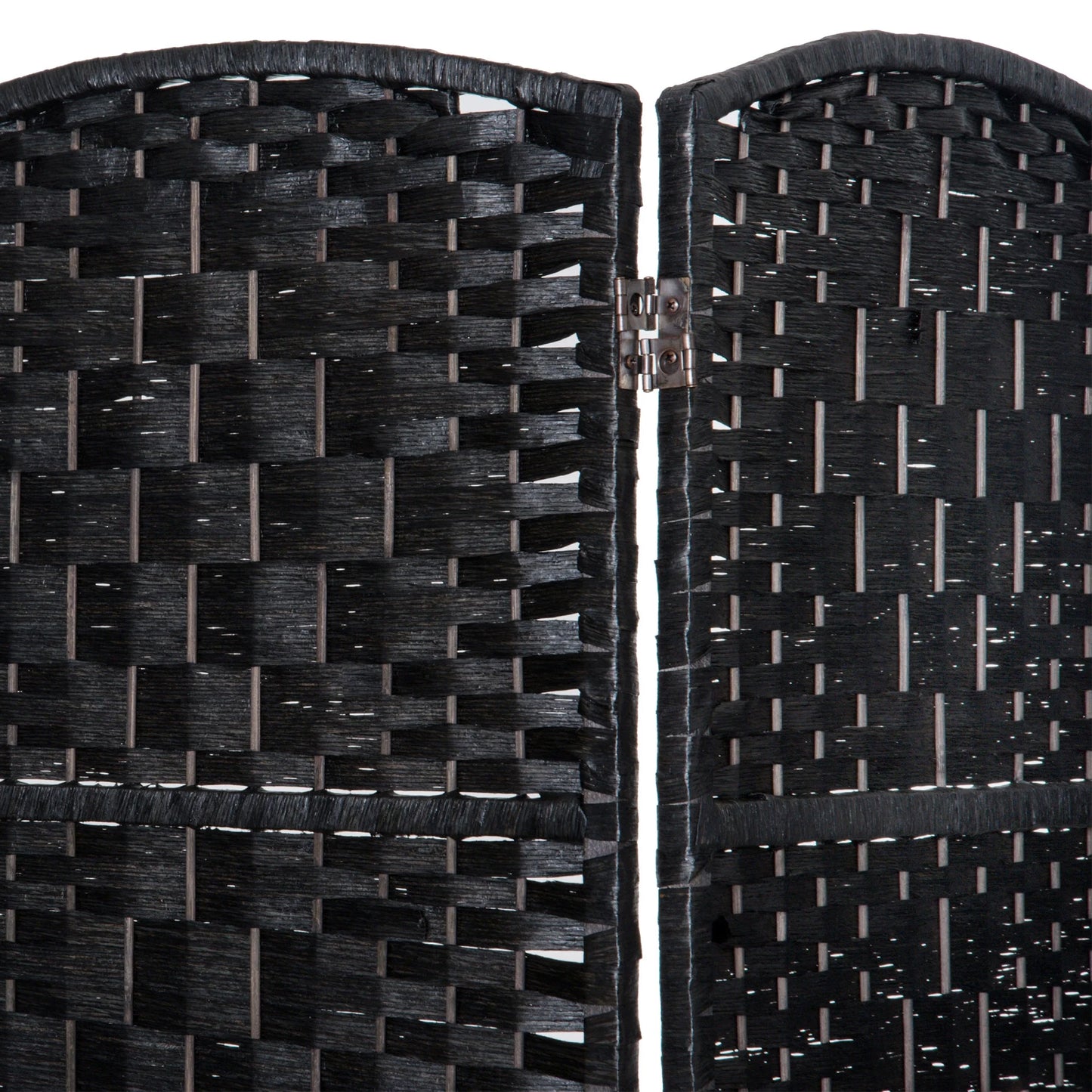 HOMCOM 6' Tall Wicker Weave 6 Panel Room Divider Privacy Screen - Black