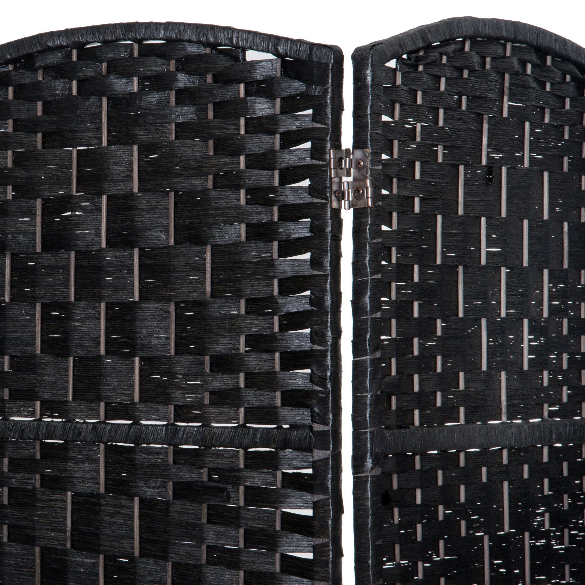 HOMCOM 6' Tall Wicker Weave 6 Panel Room Divider Privacy Screen - Black