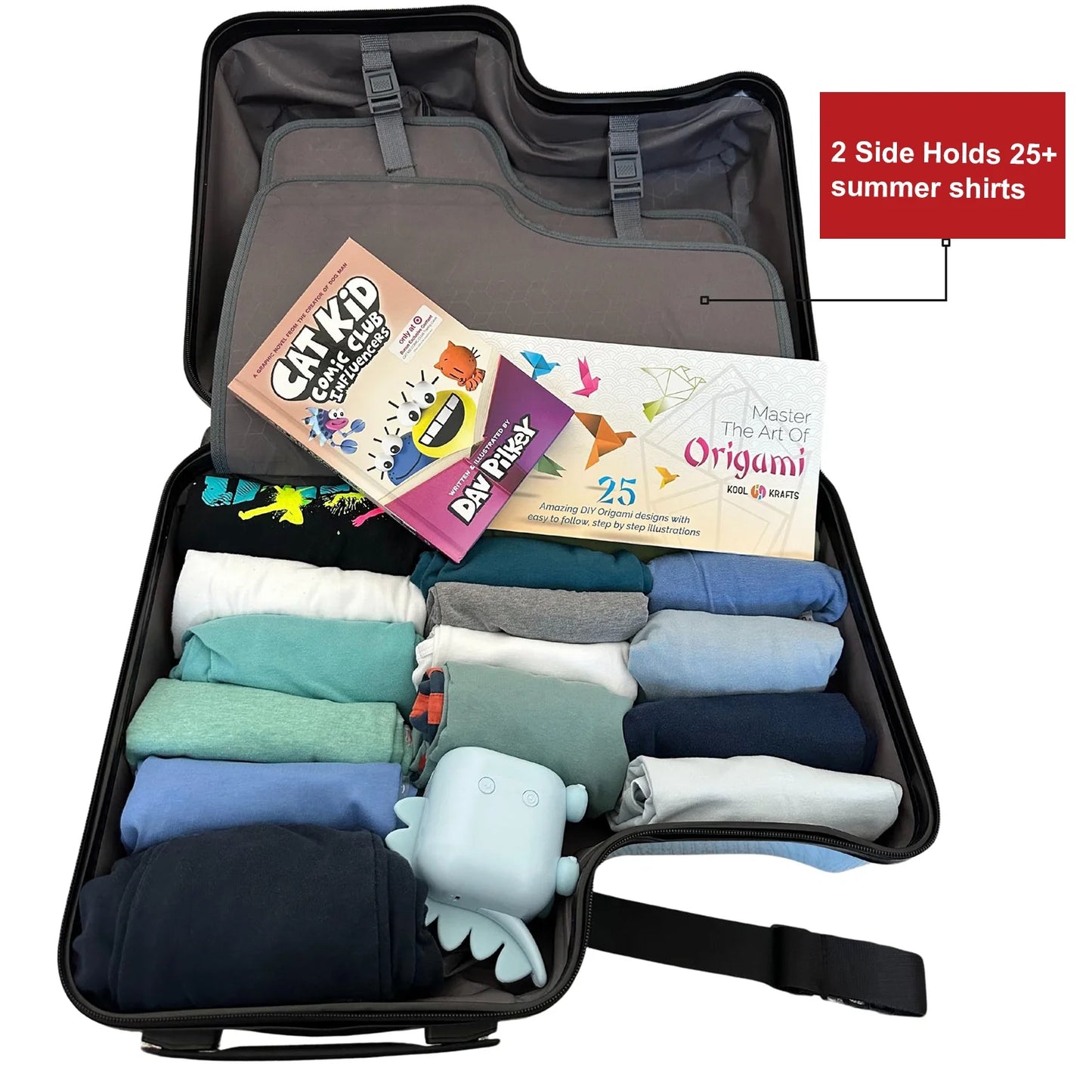 20" Children's Ride-On Luggage with Safety Belt Matte Finish, Silent Wheels, Spacious Compartment for Ages 3-12 travel suitcase