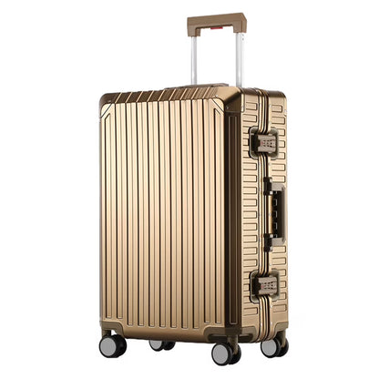 All Aluminum Magnesium Hardshell Carry On Luggage with Lock, Airline Approved Hardside Carry on Suitcase with Spinner Wheels, Checked Metal Rolling Luggage Case for Travel, Business