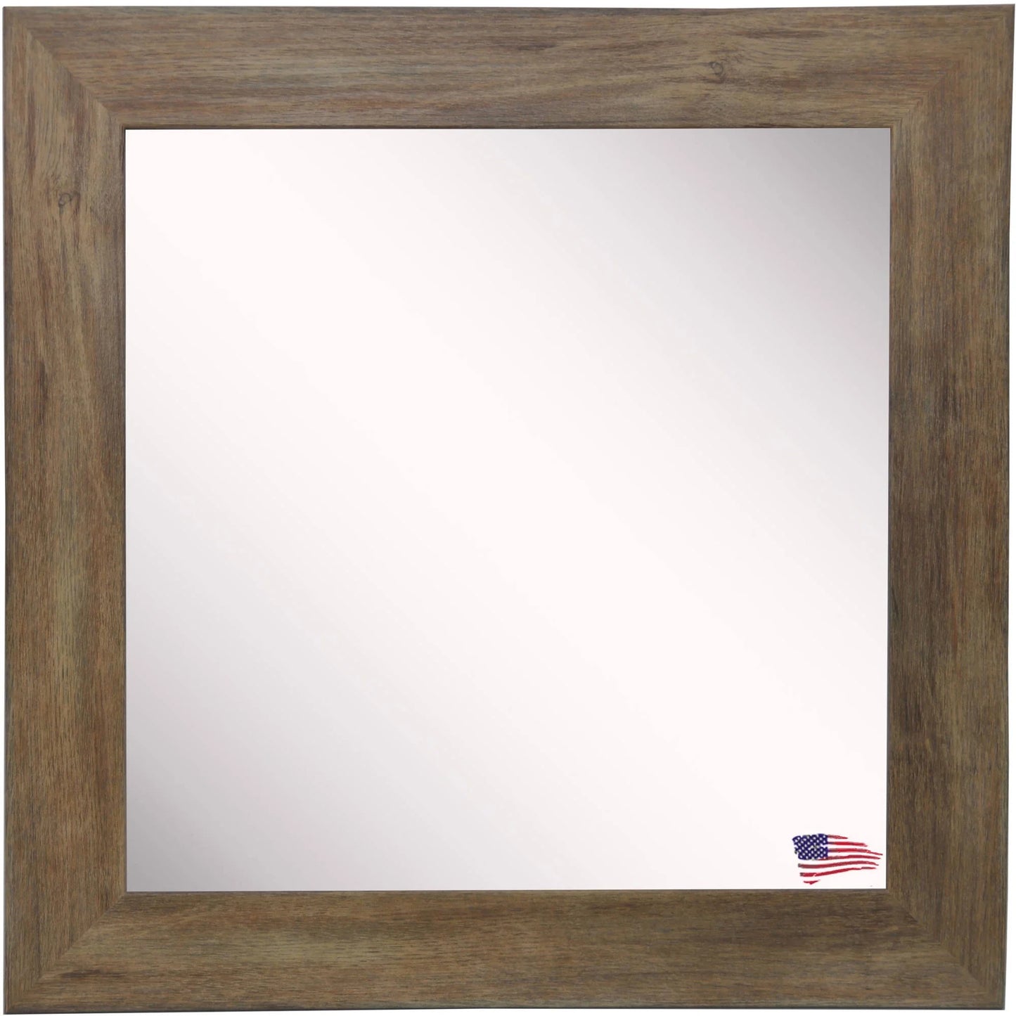 Rayne Rustic Light Walnut Square Wall Mirror